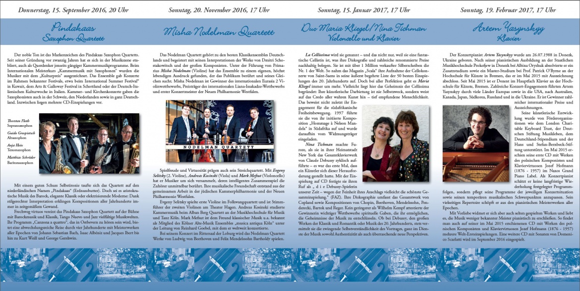 Schlosskonzerte 2016-17 Schlosskonzerte 2016-17